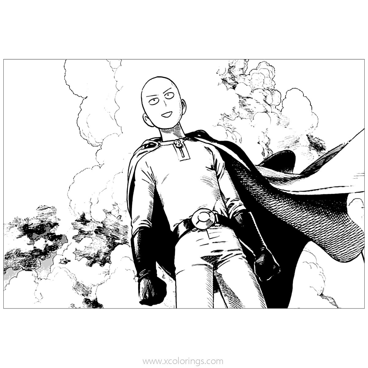 Free Manga One Punch Man Coloring Pages printable