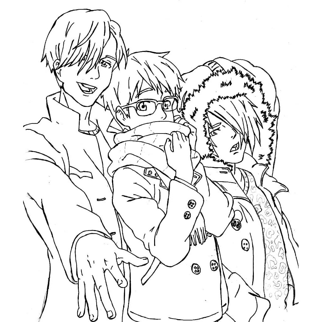 Free Manga Yuri on Ice Coloring Pages printable