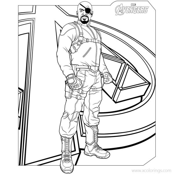 Cartoon Nick Fury Coloring Pages - XColorings.com
