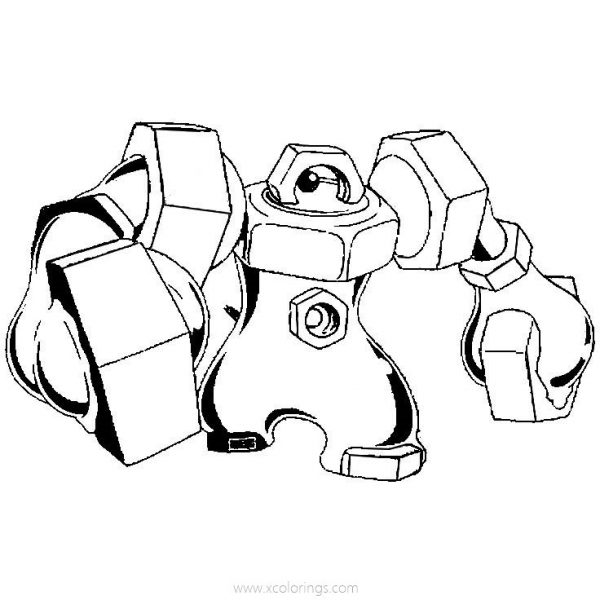 Melmetal Coloring Page Coloring Pages