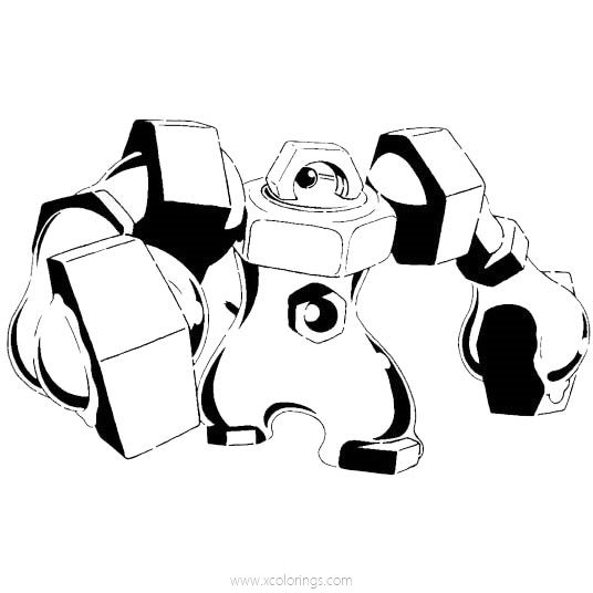 Free Melmetal Pokemon Coloring Pages Stencil by Longquang printable