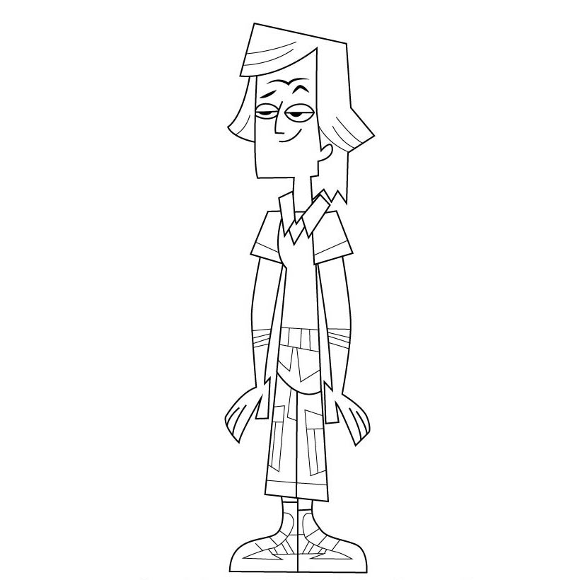 Free Noah from Total Drama Coloring Pages printable