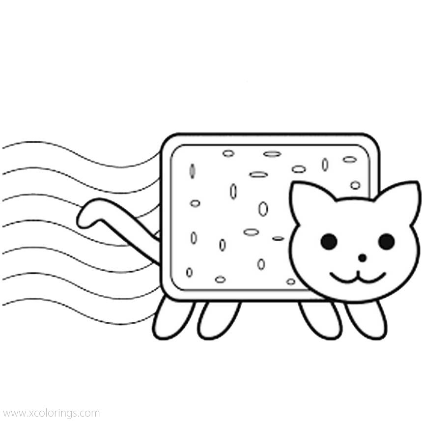 Nyan Cat Coloring Pages Black and White - XColorings.com