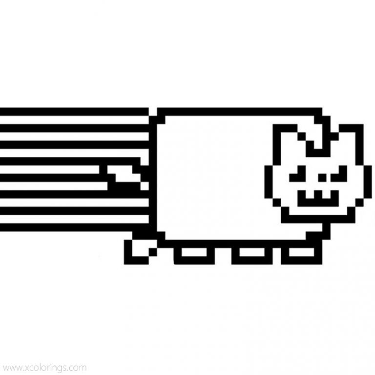 Pixels Nyan Cat Coloring pages - XColorings.com