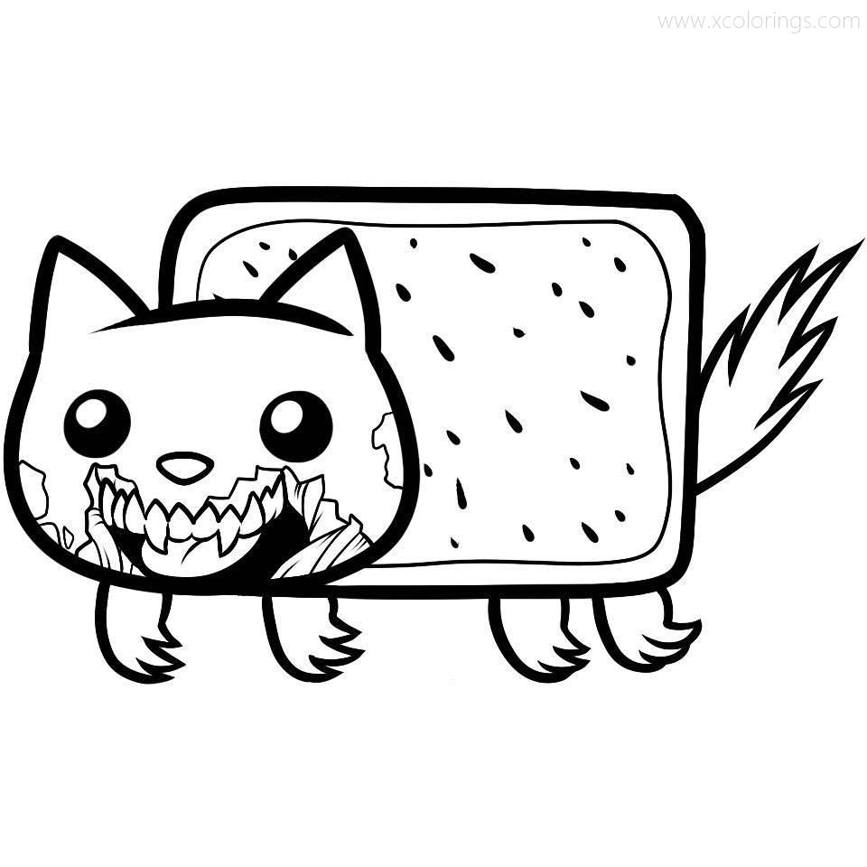 Free Nyan Cat Coloring Pages Zombie Cat printable