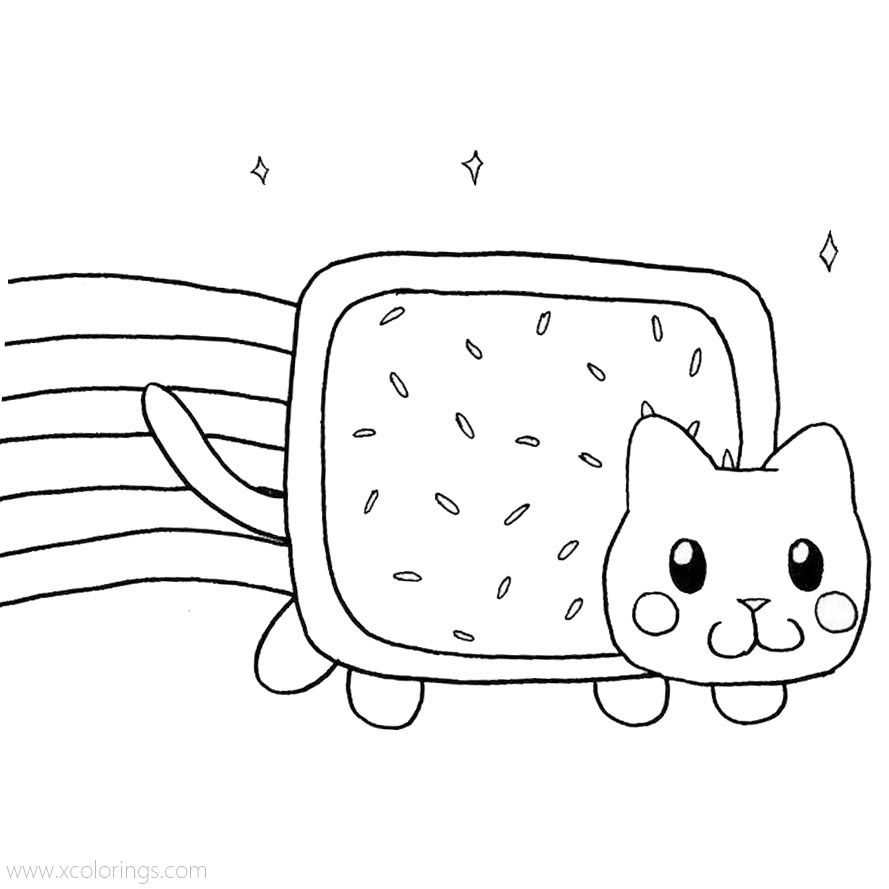 Free Nyan Cat Coloring pages Lineart printable