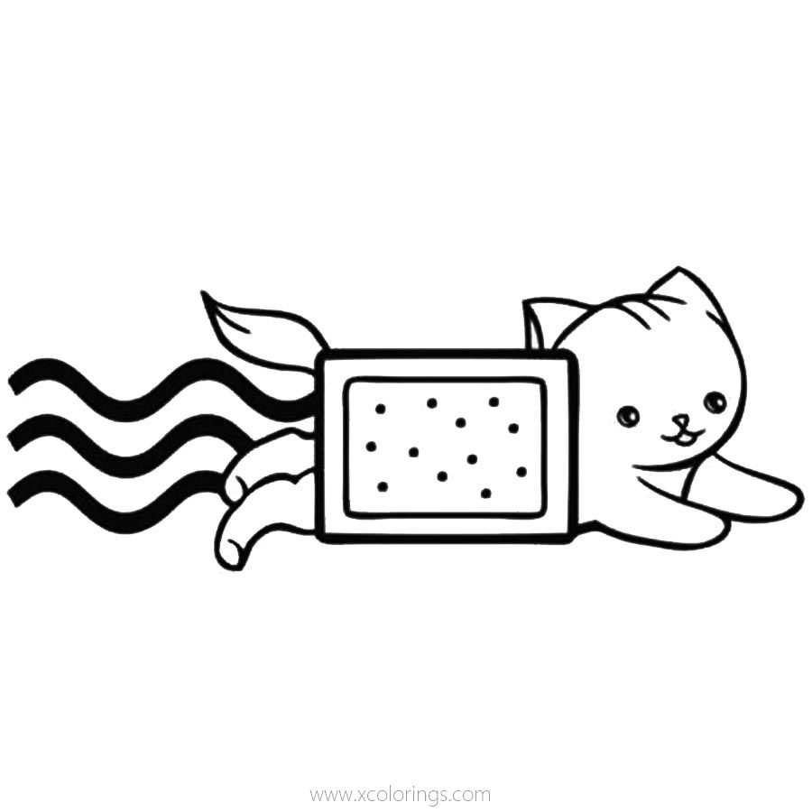 Free Nyan Cat Coloring pages Running Cat printable