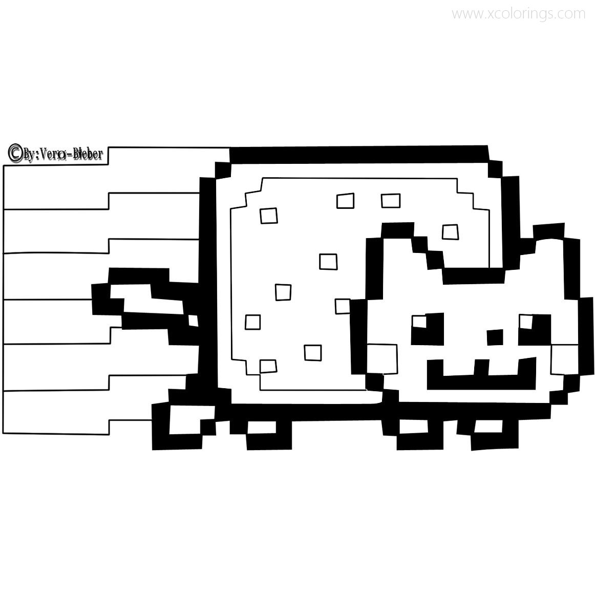 Free Nyan Cat Design Coloring Pages printable