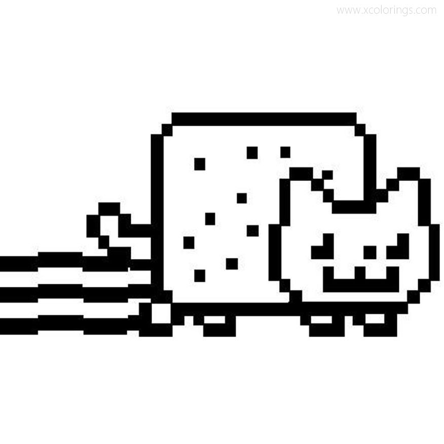 Free Nyan Cat Pixels Coloring Pages printable