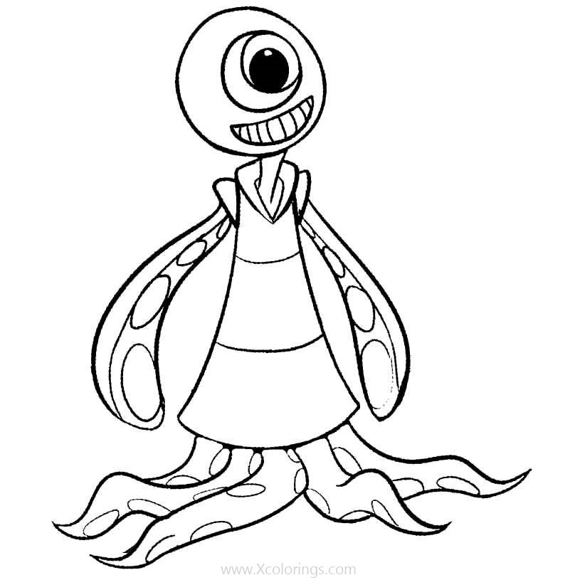 Free Octopus Alien Coloring Pages printable
