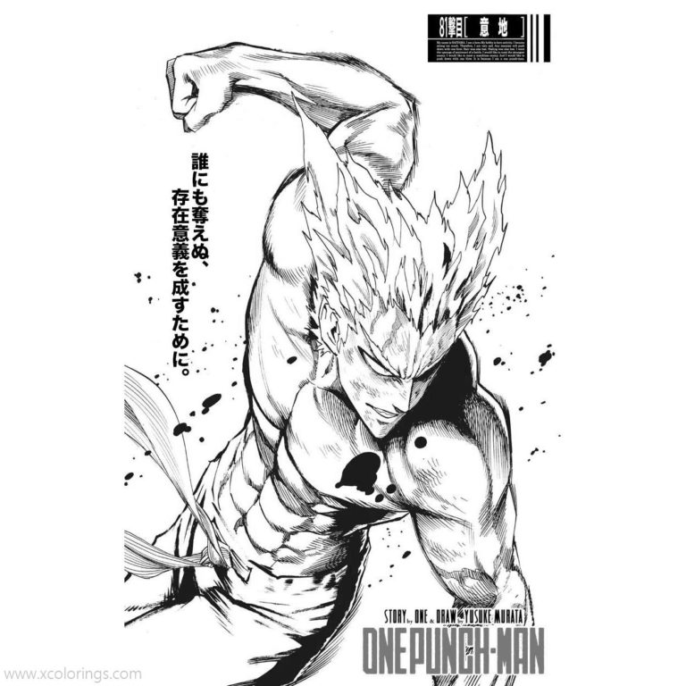 One Punch Man Coloring Pages Saitama is Angry - XColorings.com