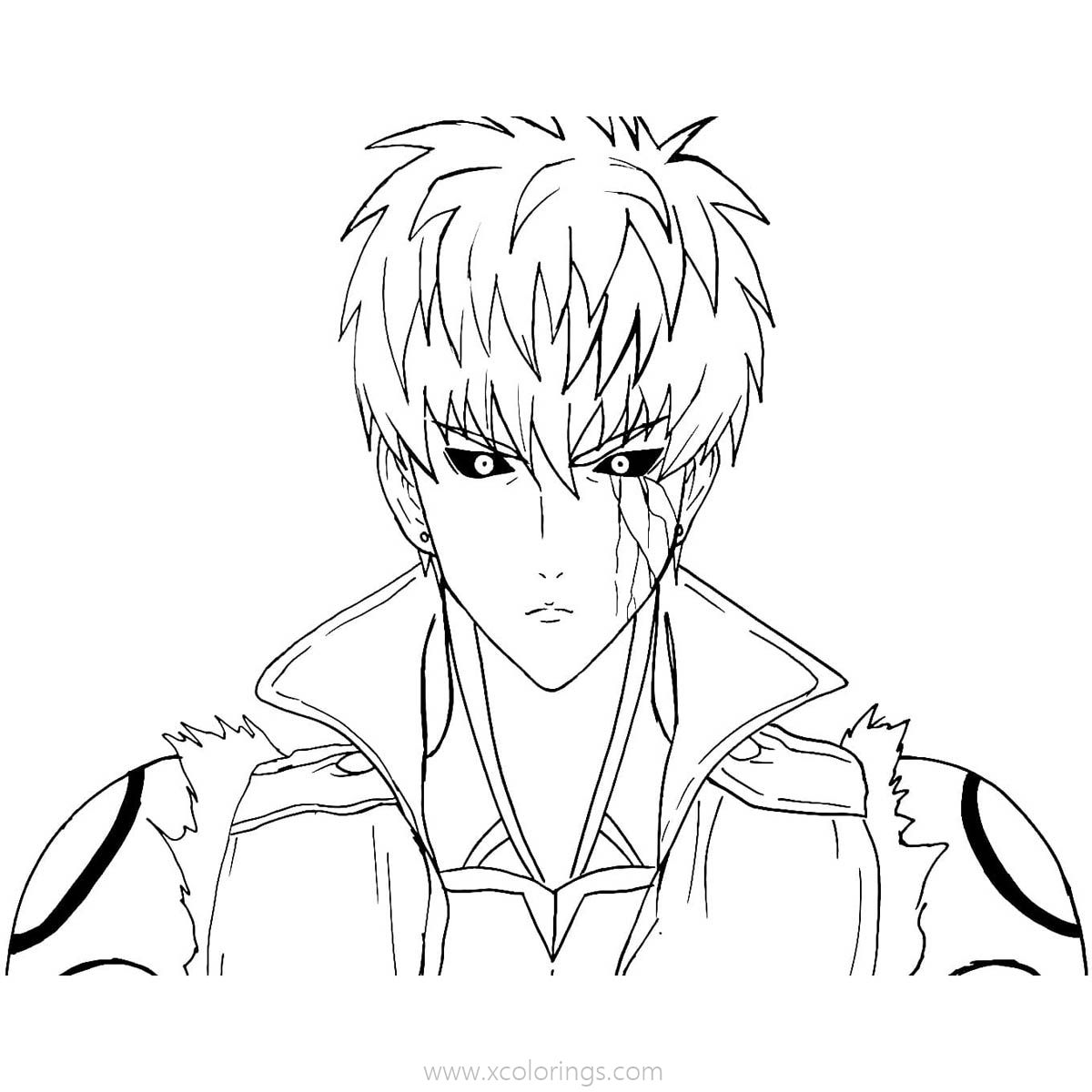 Free One Punch Man Coloring Pages Character Jenosu printable