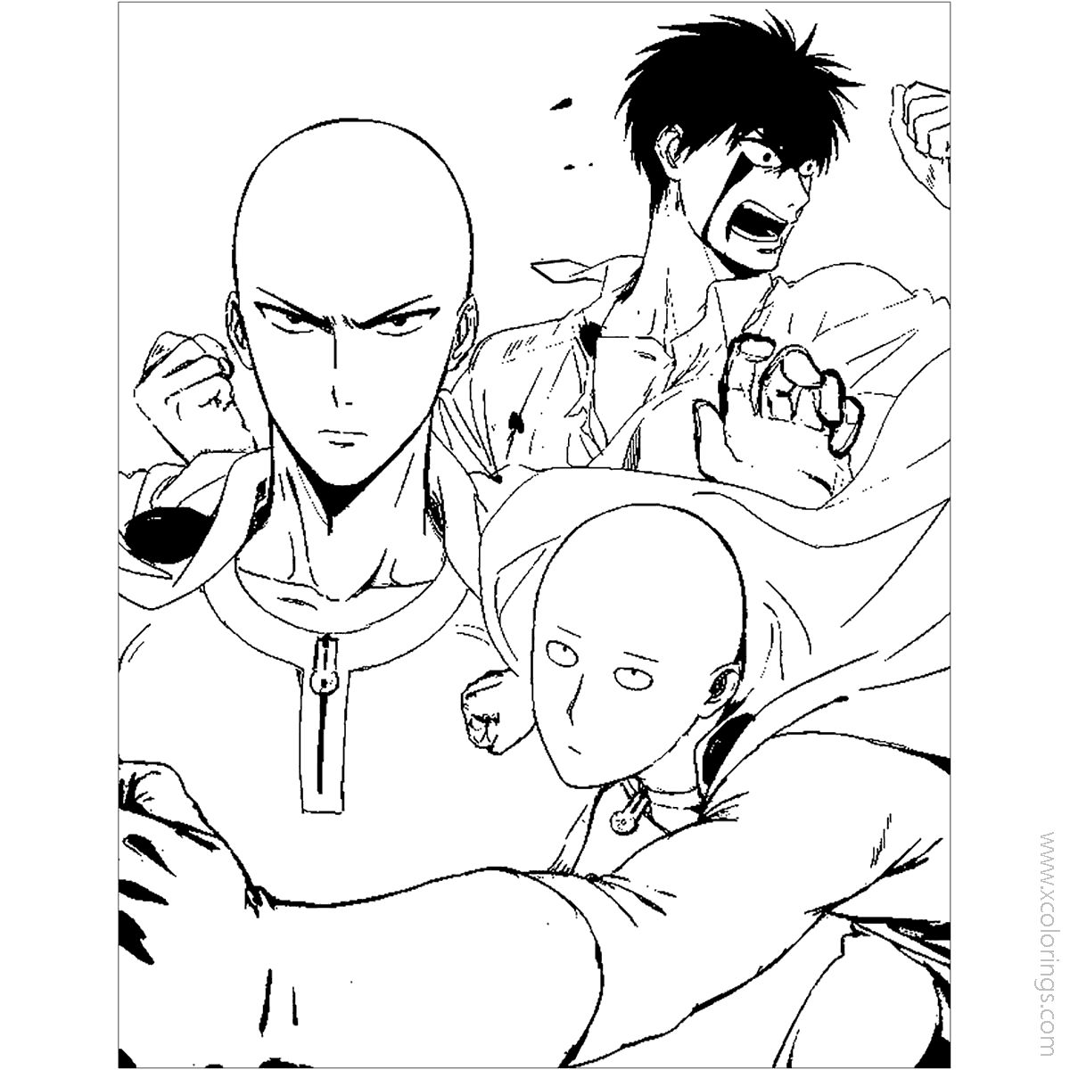 Free One Punch Man Coloring Pages Clipart printable