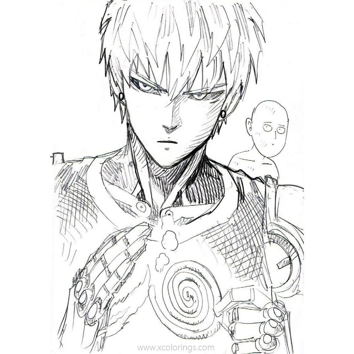 Free One Punch Man Coloring Pages Jenosu printable
