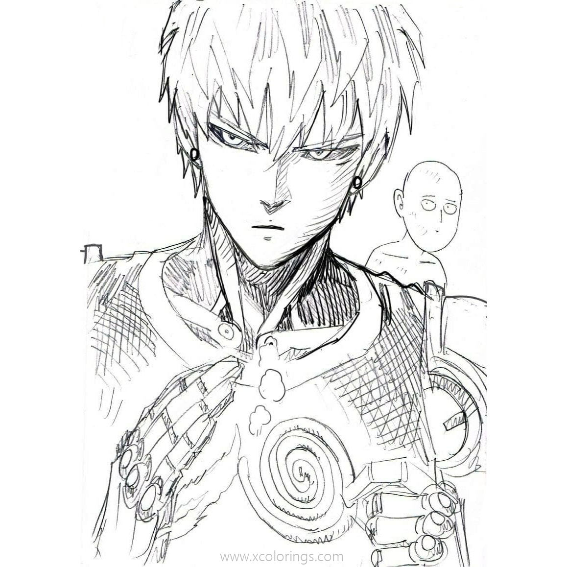 One Punch Man Coloring Pages Jenosu - XColorings.com