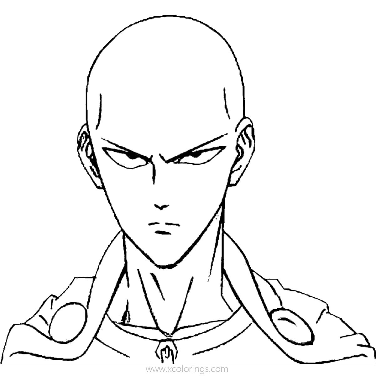 Free One Punch Man Coloring Pages Outline printable