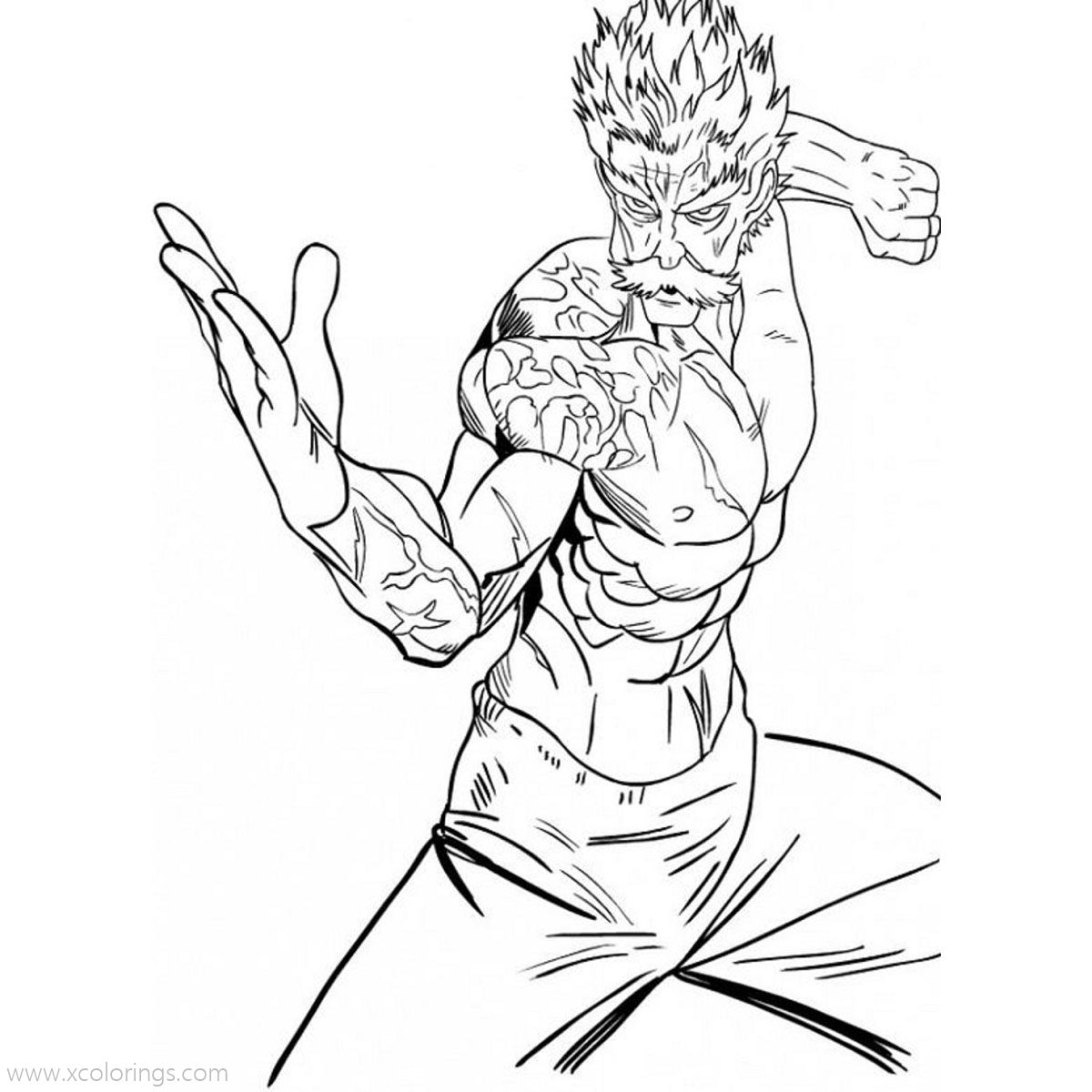 Free One Punch Man Coloring Pages Silver Fang printable