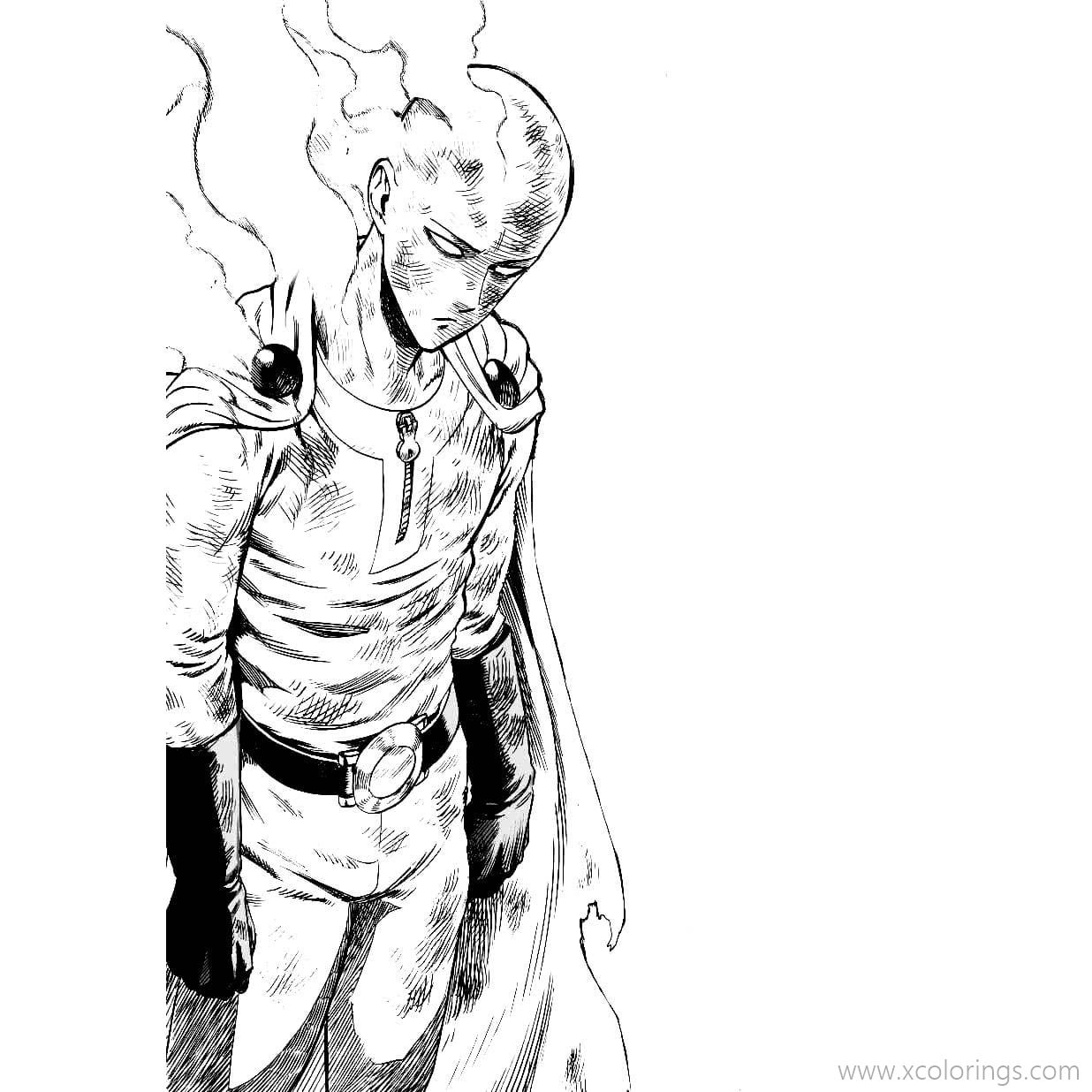 One Punch Man Coloring Pages Saitama Free To Print Xcolorings | The ...