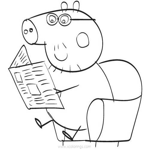 Free Peppa Pig Father's Day Coloring Pages printable