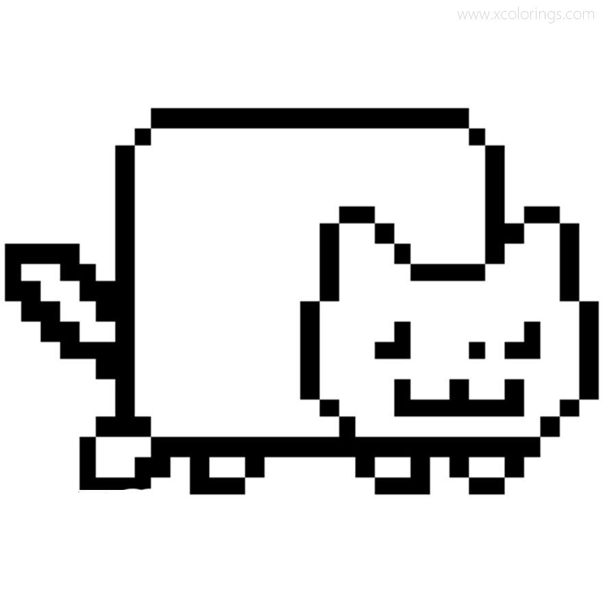 Pixels Nyan Cat Coloring pages - XColorings.com