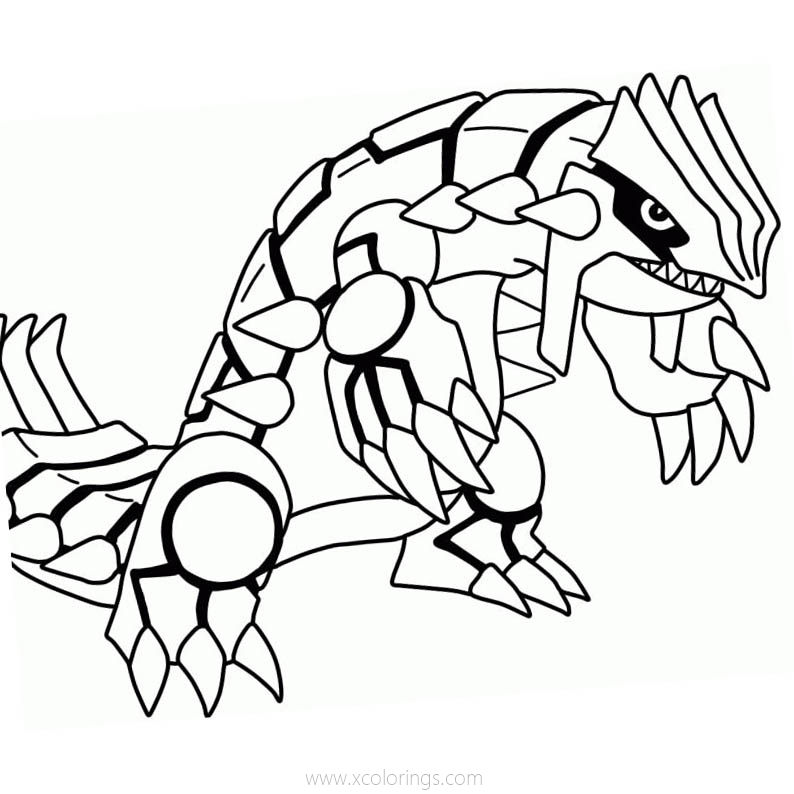 Free Primal Groudon Pokemon Coloring Pages Lineart printable