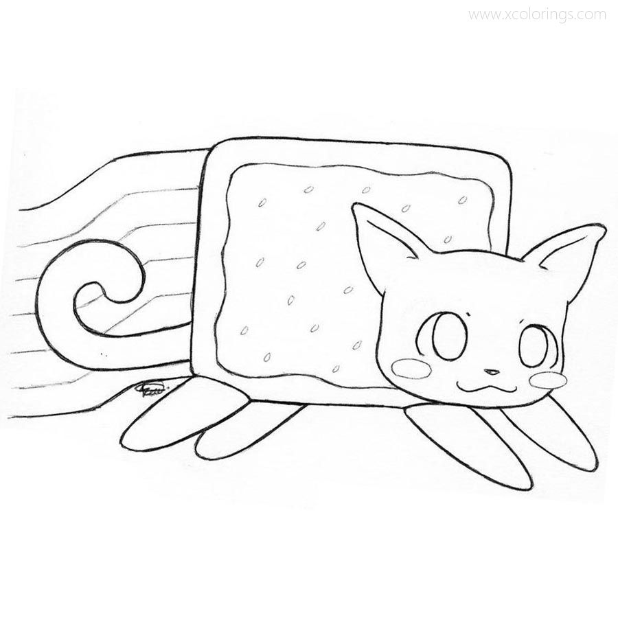 Free Printable Nyan Cat Coloring pages printable