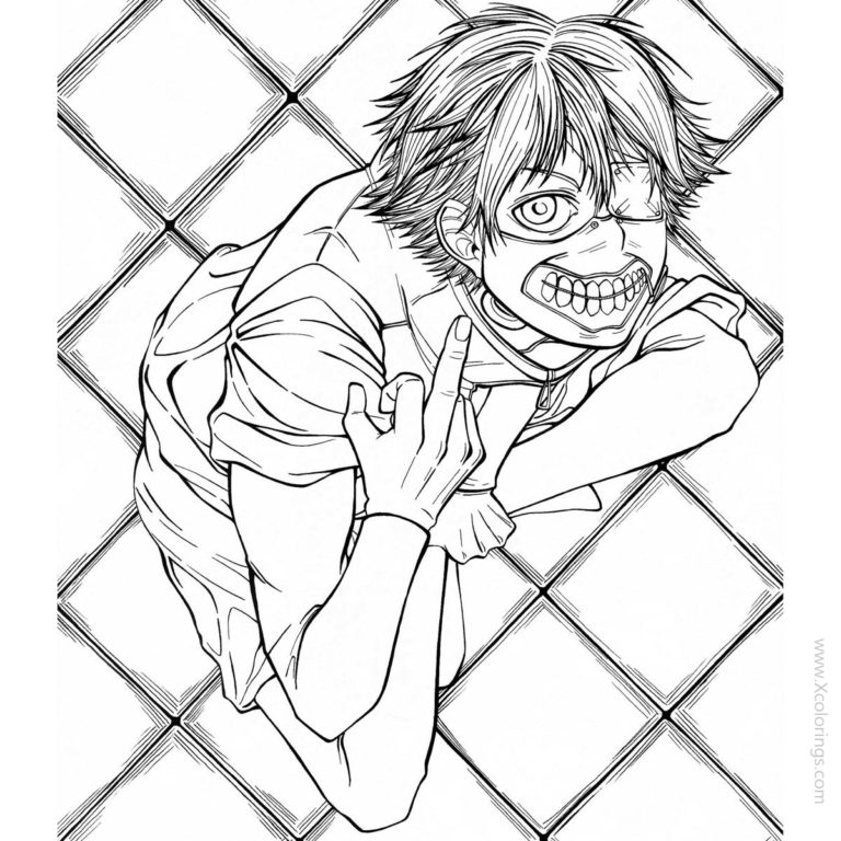 Tokyo Ghoul Coloring Pages Touka Kirishima - XColorings.com