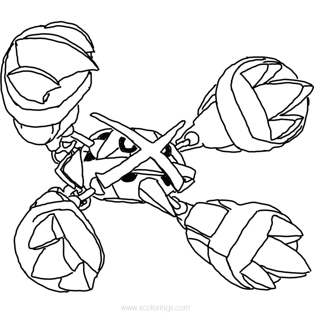 Free Pritnable Mega Metagross Pokemon Coloring Pages printable