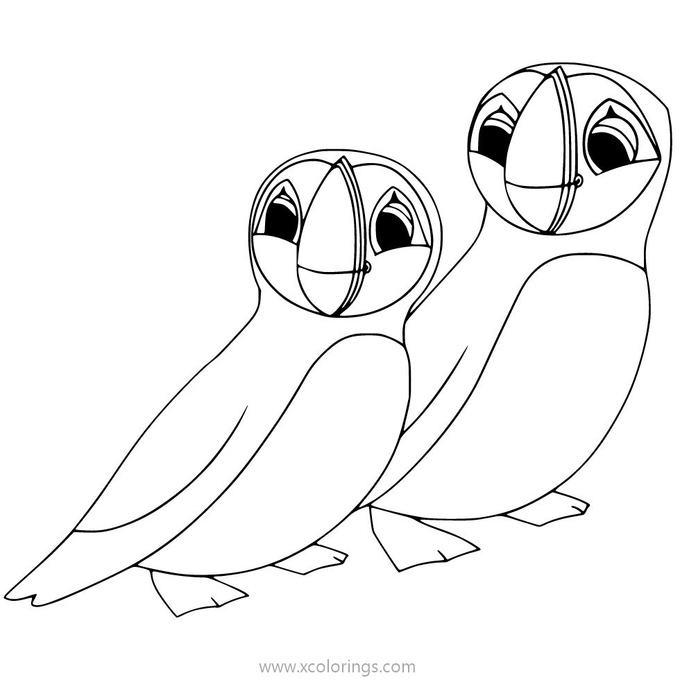 Free Puffin Rock Coloring Pages Mama and Papa printable