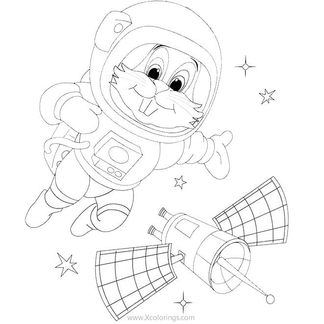 Free Rabbit Astronaut Coloring Pages printable