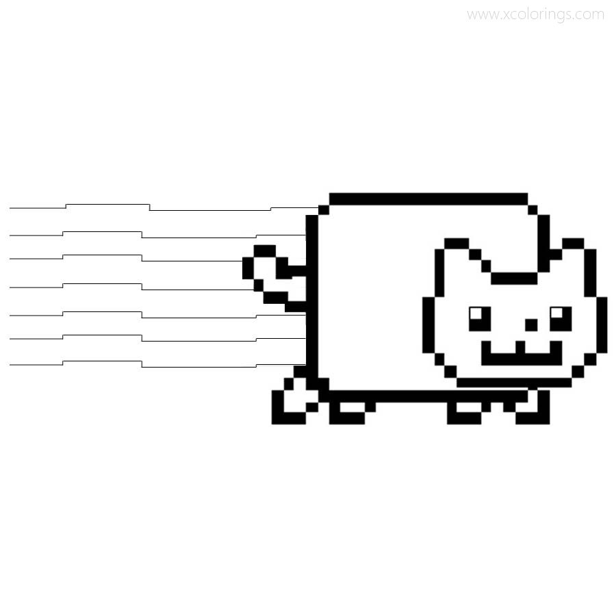 Rainbow Nyan Cat Coloring pages - XColorings.com