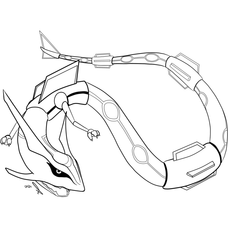 Free Rayquaza Pokemon Coloring Pages Fanart printable