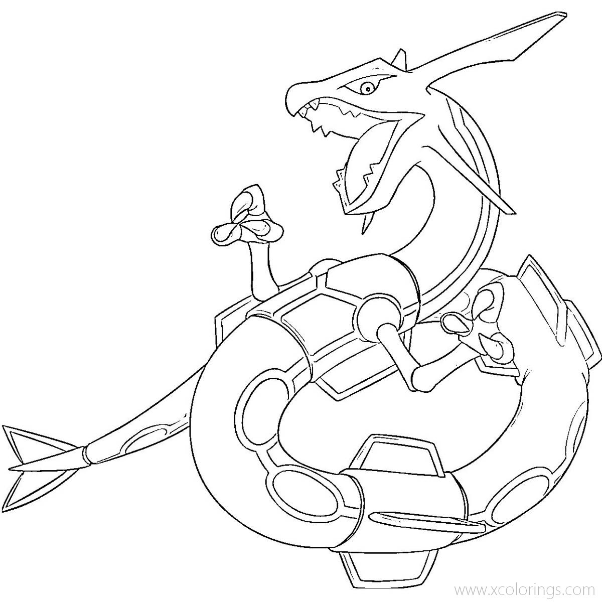 Free Rayquaza Pokemon Coloring Pages Outline printable