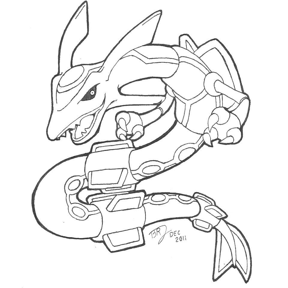 Free Rayquaza Pokemon Coloring Pages by LeatherRuffian printable