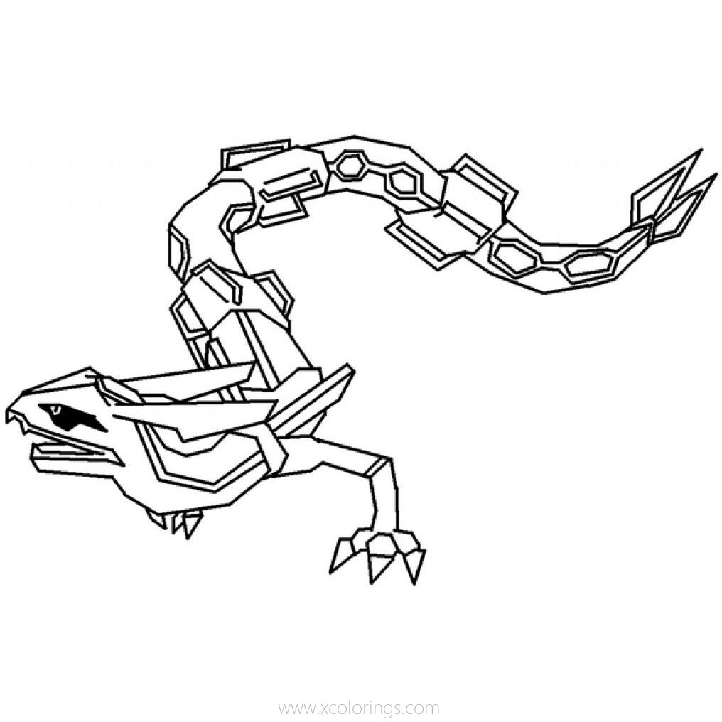 Free Rayquaza Pokemon Go Coloring Pages printable