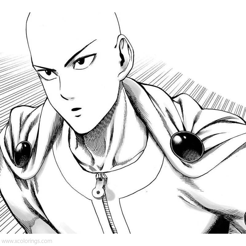 Free Saitama from One-Punch Man Coloring Pages Printable printable