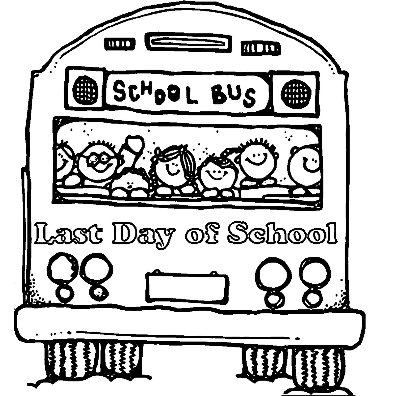 Free School Bus of End of School Year Coloring Pages printable