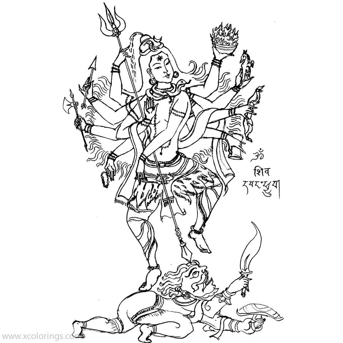 Free Shiva Coloring Pages Hindu God printable