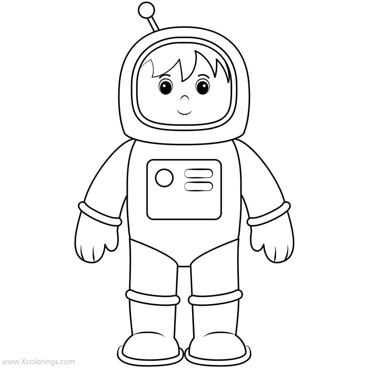 Free Simple Astronaut Coloring Pages for Kids printable