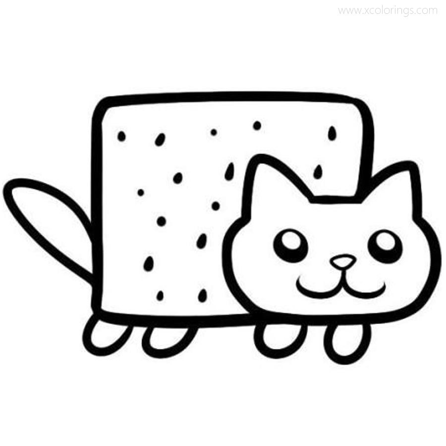 Free Simple Nyan Cat Coloring pages printable