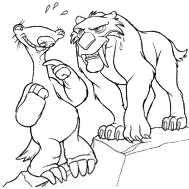 Free Sloth Coloring Pages Diego And Sid printable