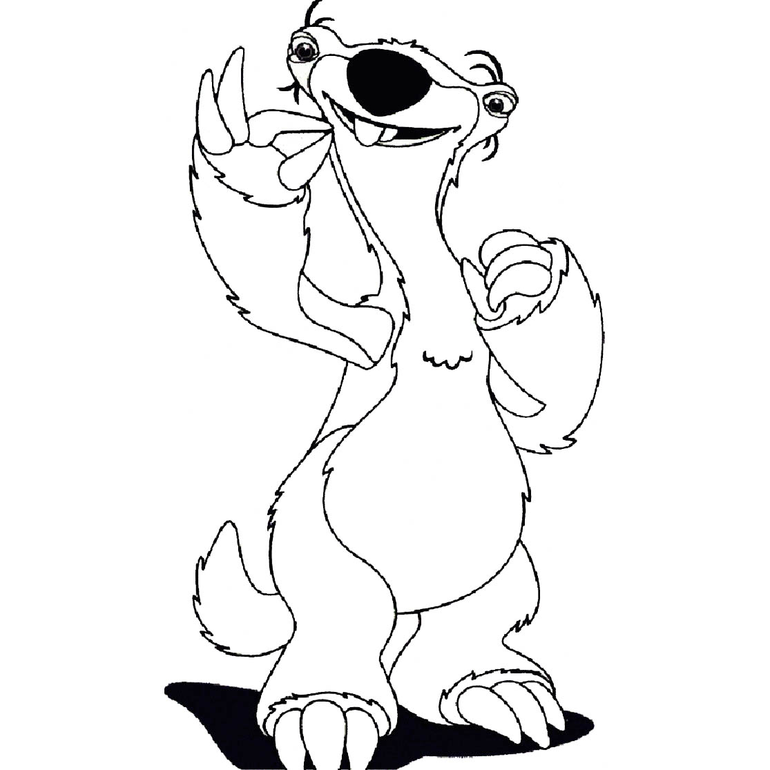 Free Sloth Coloring Pages Ice Age Sid printable