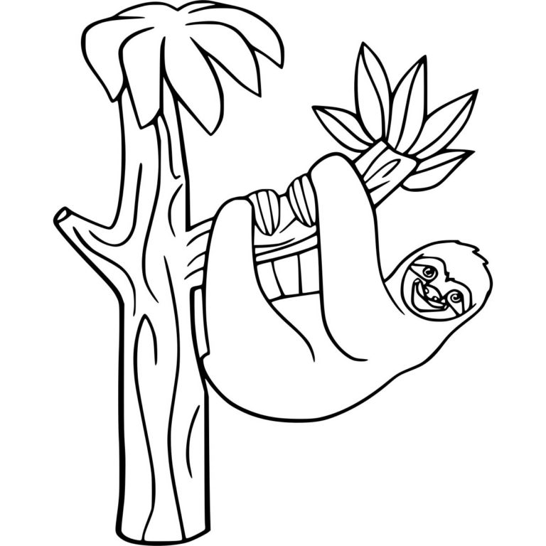 Sid Sloth Playing On The Tree Coloring Pages XColorings