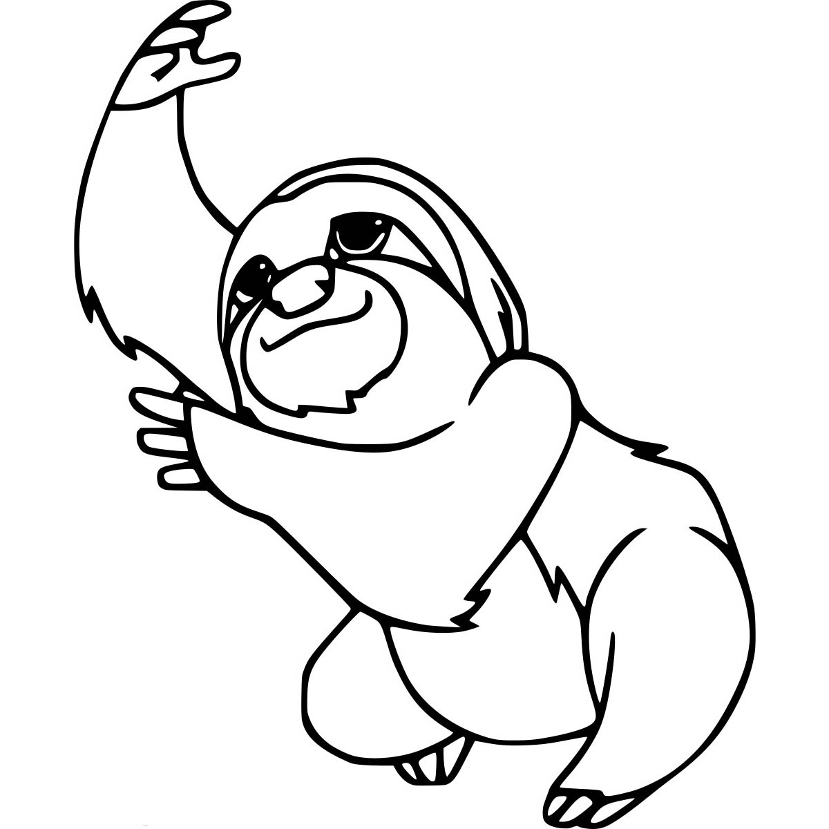 Free Sloth Coloring Pages Outline printable