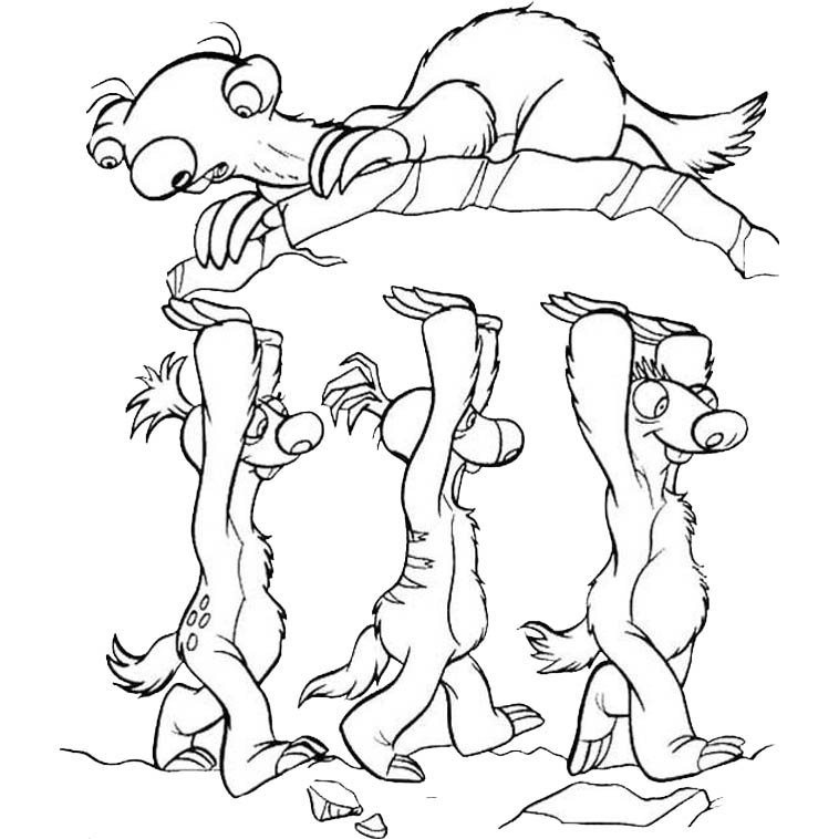 Free Sloth Coloring Pages from Ice Age printable