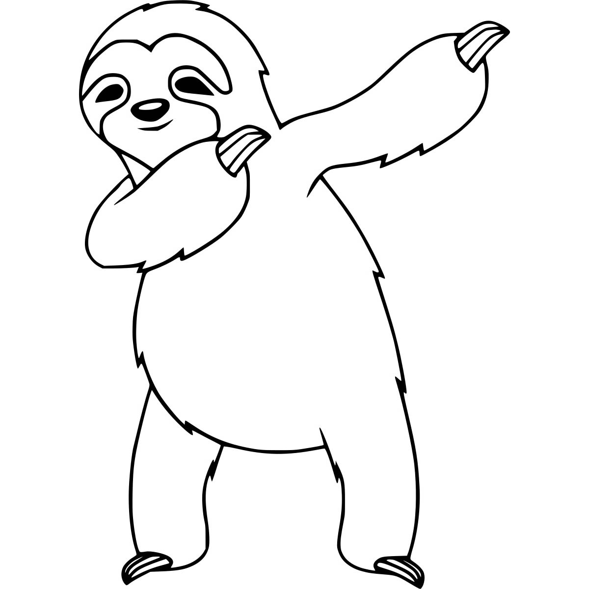Free Sloth is Dancing Coloring Pages printable