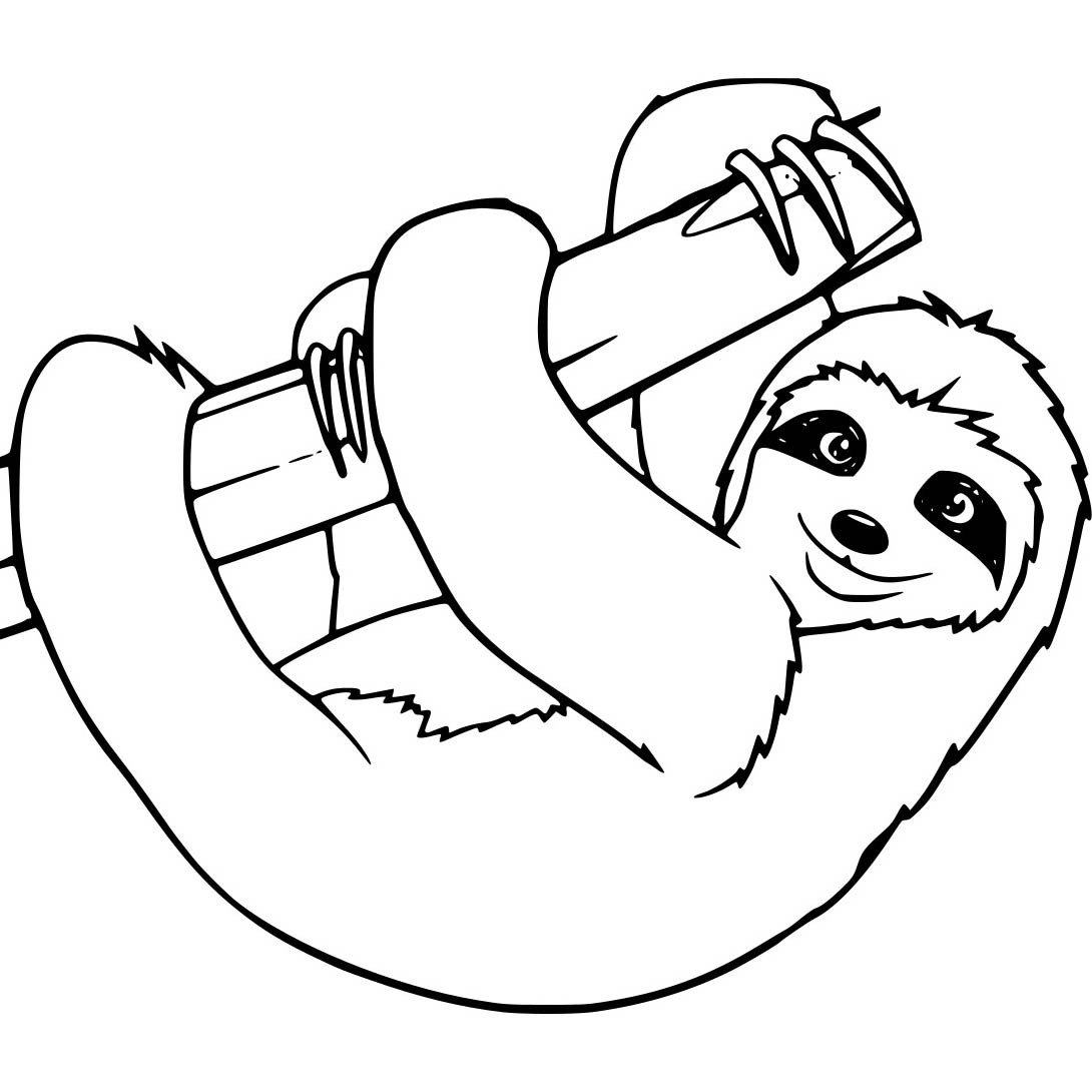 Free Smiling Sloth Coloring Pages printable