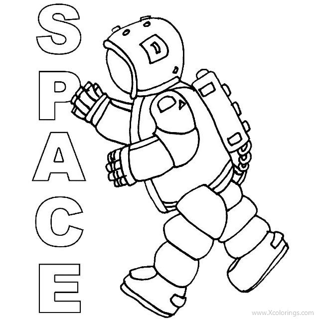 Free Space Astronaut Coloring Pages printable