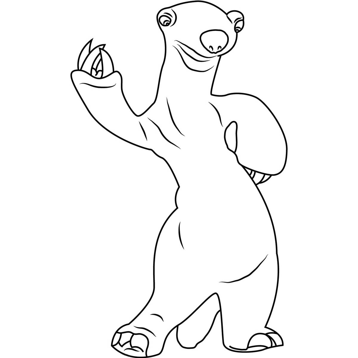 Free Standing Sloth Coloring Pages printable