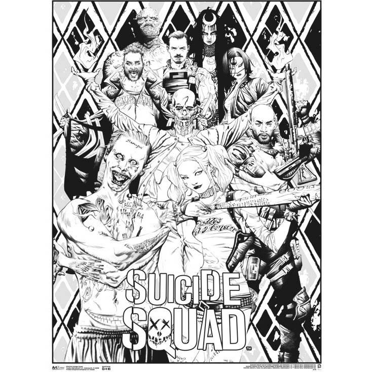 Free Suicide Squad Coloring Pages Characters printable